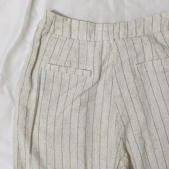 7 For All Mankind Linen Pants, Color Cream/Black Size 4 - Picture 9 of 14